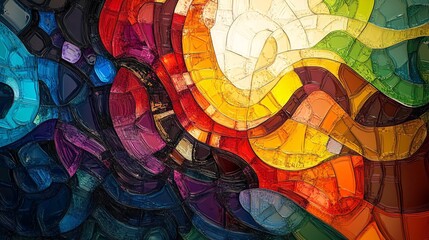 Fototapeta premium Artistic and detailed, a colorful abstract background with a dynamic mosaic of bright colors