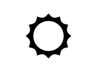 シンプル太陽アイコン：12凸F黒