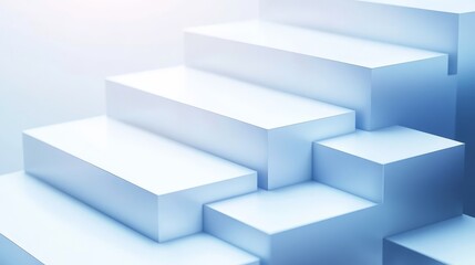 Abstract blue and white geometric shapes, minimal design. Modern clean background for product presentation or branding.