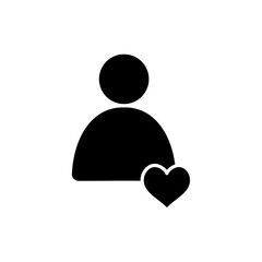 love heart person icon, eps vector illustration