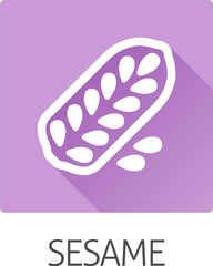 A sesame seed and capsule pod food allergen icon concept. Possibly an icon for the allergen or allergy.