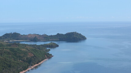 Aerial view of the sea and islands in the morning light, Gorontalo, Indonesia