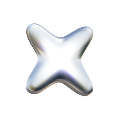 Vector illustration of Realistic 3D chrome metal star in Y2K aesthetic on transparent background. 3d render of  star icon