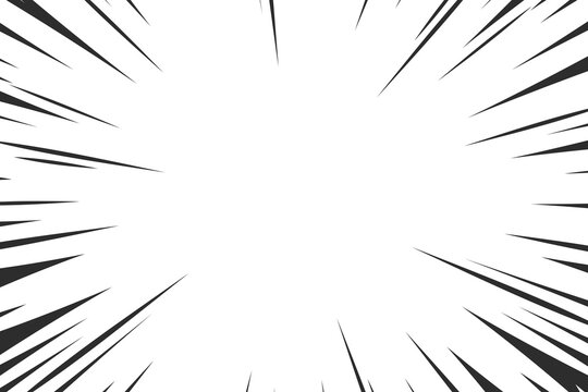 Comic zoom lines template background. Comic book black and white lines