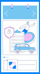 Buy insurance for car flat character vector concept operation illustration
