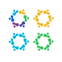 COLORFUL PEOPLE TOGETHER TEAM TEAMWORK UNION VECTOR ISOLATED ON WHITE