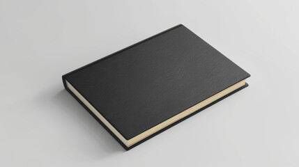 Black cover mockup notebook minimalist book isolated white background