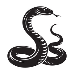silhouette snake vector on white background