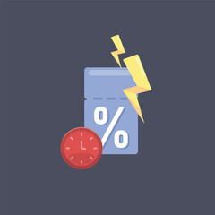 discount ticket flash sale ticket sign in flat vector design.