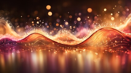 Obraz premium A colorful, abstract image of a wave with a lot of sparkles
