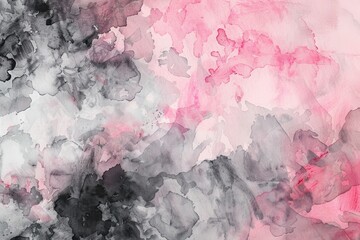 Pink And Gray. Watercolor Abstract Texture in Neutral Decorative Art Background