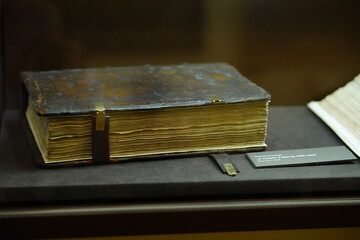 old book on the table in museum © Karol