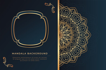 Luxury mandala background with golden mandala flower for yoga, cover, brochure, ad, websites