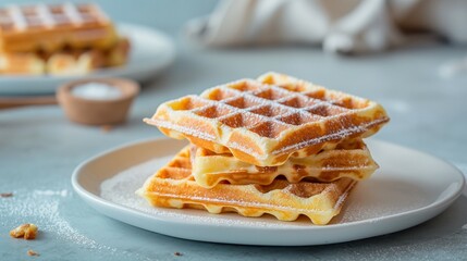 Waffles on a plate
