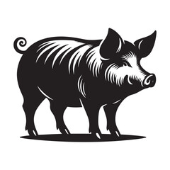 silhouette pig vector