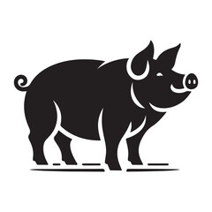 silhouette pig vector