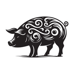 silhouette pig vector