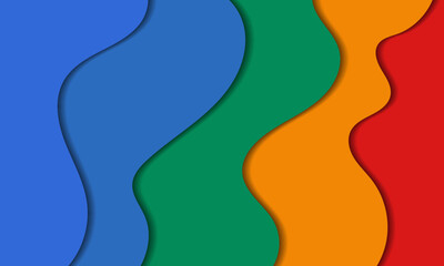 paper cut design with abstract background. Vector design layout for business presentations, banner, flyers, posters and invitations. green, colorful color