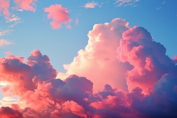 Pink Clouds at Sunset: A Vibrant Display of Pink Clouds in the Blue Sky