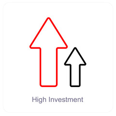 High Investment and diagram icon concept