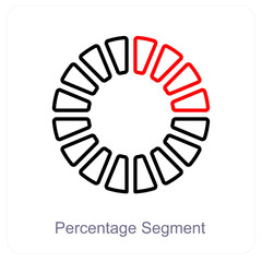 Percentage Segment and diagram icon concept