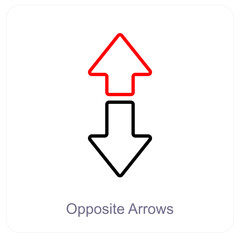 Opposite Arrows and diagram icon concept