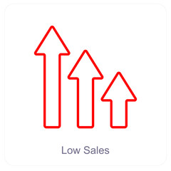 Low Sales and diagram icon concept