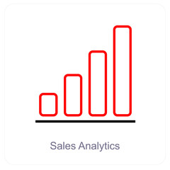 Sales Analytics and diagram icon concept