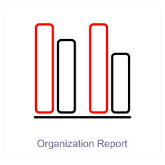 Organization Report and diagram icon concept