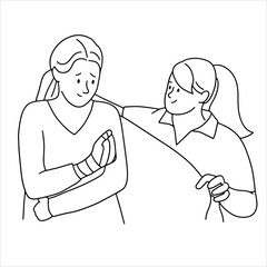 First aider helps shock victim with rescue blanket