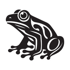 silhouette frog vector