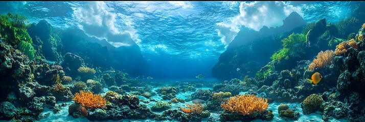 Breathtaking Underwater Coral Reef Landscape in Palau s Tranquil Aquatic Paradise