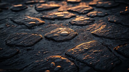 Obraz premium A tight shot of rocky surface and water droplets in abundance
