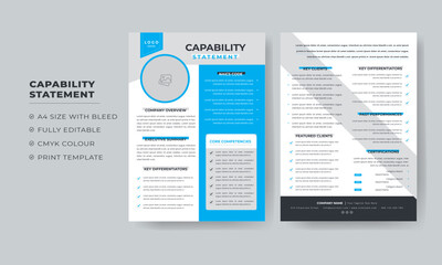 capability statement Template Design for your company or capability statement Colorful layout