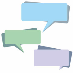 Speech Bubbles A set of three colorful speech bubbles with soft shadows, perfect for adding a touch of conversation to your designs.  