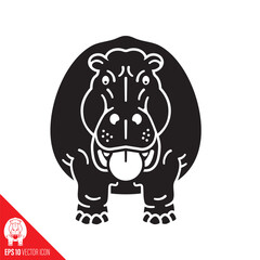 Hippopotamus vector icon