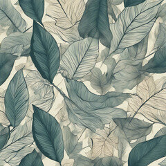 Fototapeta premium leaf pattern illustration background