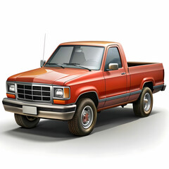 a pickup truck on white background