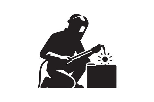 recommend clip art: A man welding welder silhouette