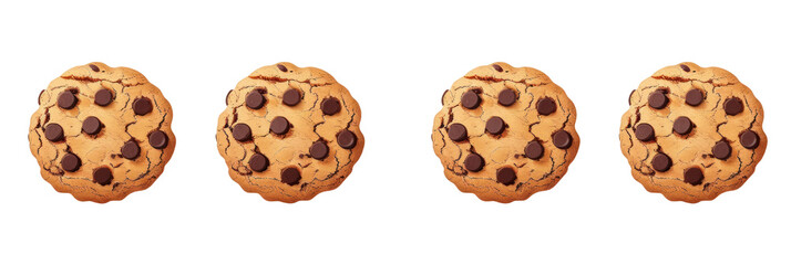 Four Chocolate Chip Cookies.