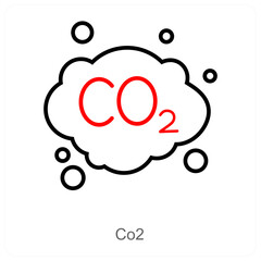 CO2 and ecology icon concept
