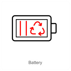 Battery and ecology icon concept