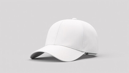Fototapeta premium Mock up blank plain white baseball cap, isolated on a solid background