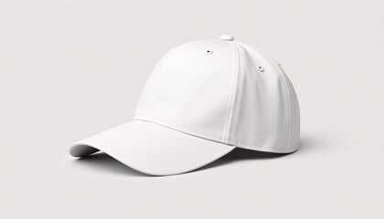 Fototapeta premium Mock up blank plain white baseball cap, isolated on a solid background
