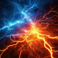 background illustration of electric energy flow lightning glowing color