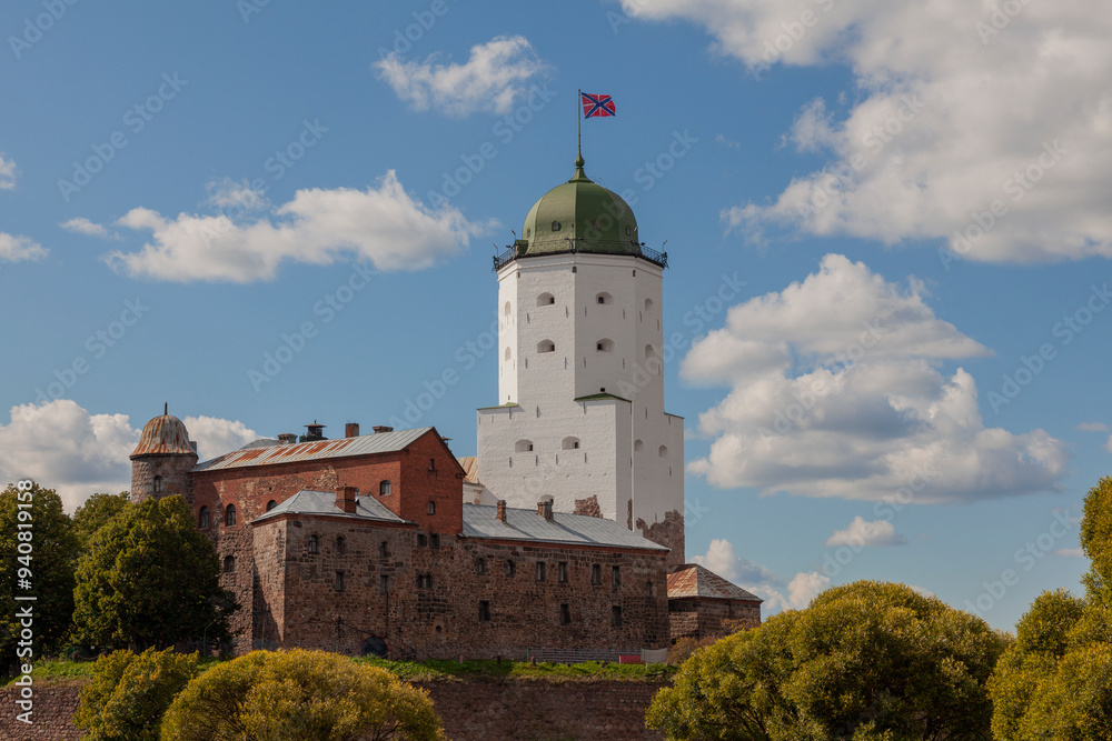 Wall mural an ancient fortress in the city of vyborg, russia