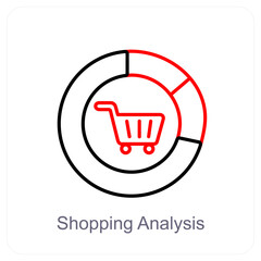 Shopping Analysis and shopping icon concept