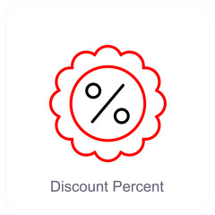 Discount Percent and discount icon concept