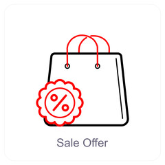 Sale Offer and discout icon concept