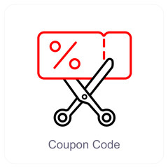 Coupon Code and code icon concept